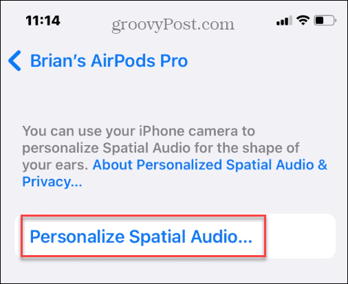 Använd Spatial Audio på Apple AirPods