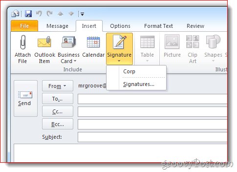 Infoga signatur Outlook 2010