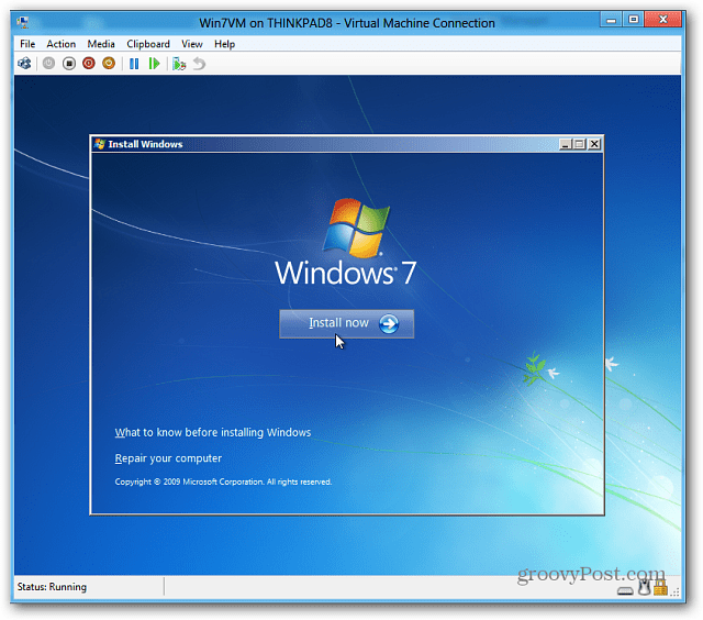 installera Windows 7