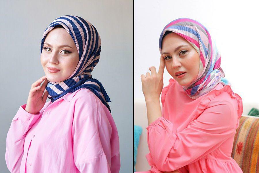 kvinnor hijab veckade halsdukar modeller mooncorn