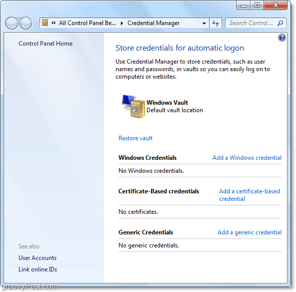 en övergripande titt på Windows 7-referenshanteringsvalv