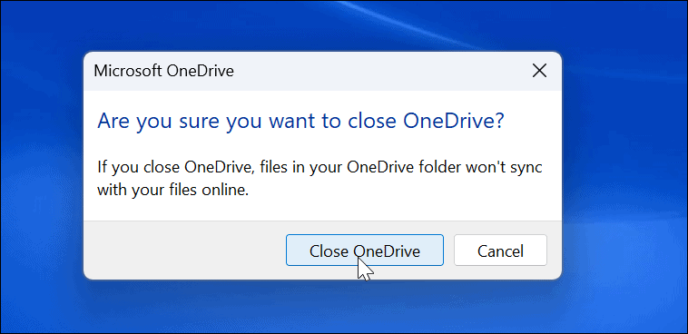 Åtgärda OneDrive som inte synkroniseras