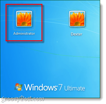 logga in på administratörskonto från Windows 7 
