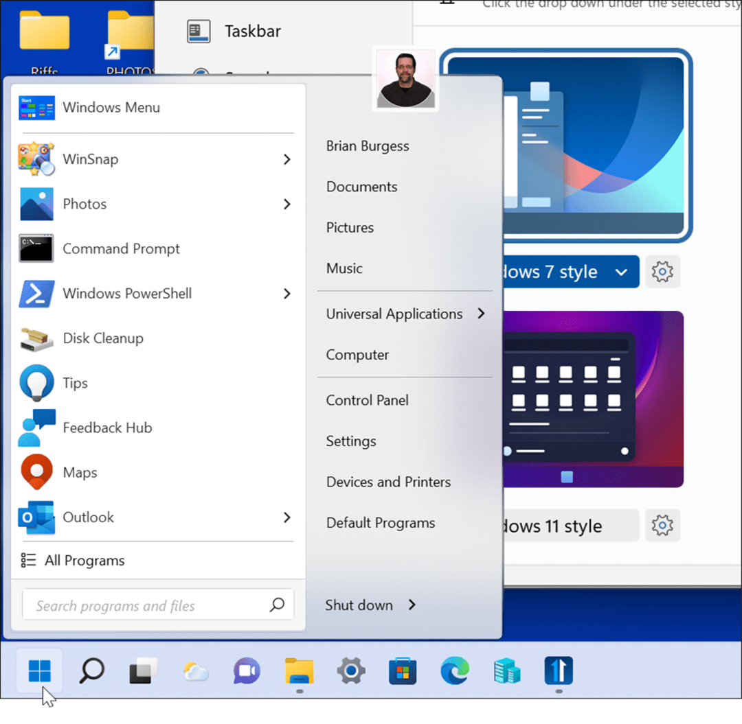 Windows 7-stil förbättra Windows 11-startmenyn och aktivitetsfältet med Windows 11