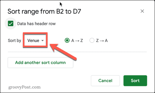 Sorterar data i Google Sheets