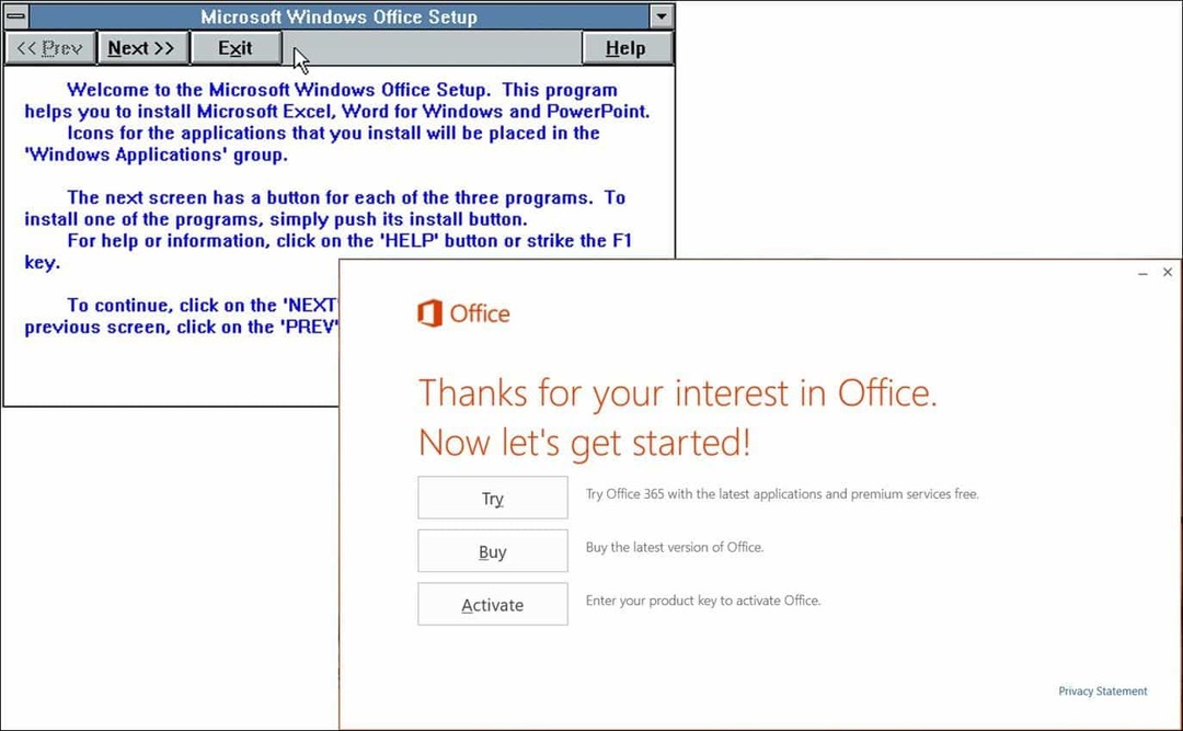 En titt på 25 års Microsoft Office (då och nu)