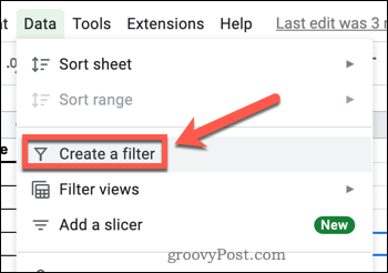 Skapa ett filter i Google Sheets