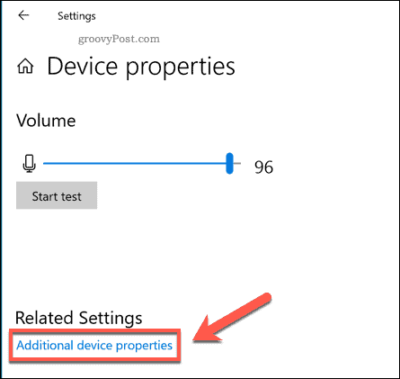 Windows-inställningar Ytterligare enheter Egenskaper Alternativ