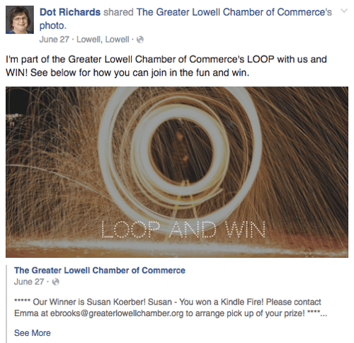 främja facebook loop-giveaway på profil
