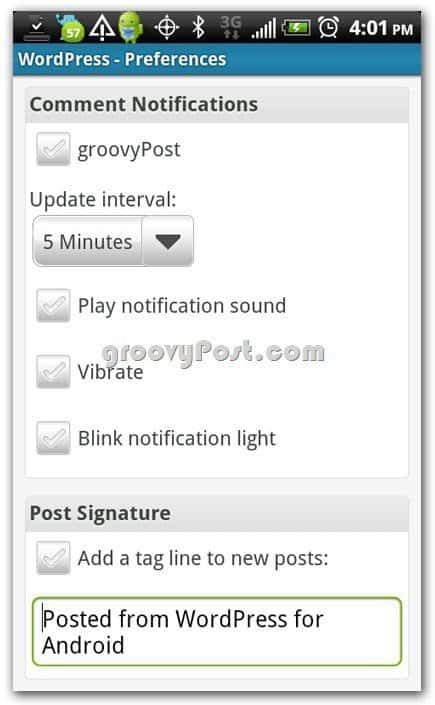 Wordpress på Android Kommentarer