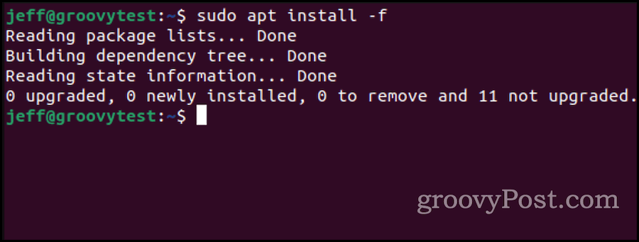 ubuntu apt installation för att fixa trasiga paket