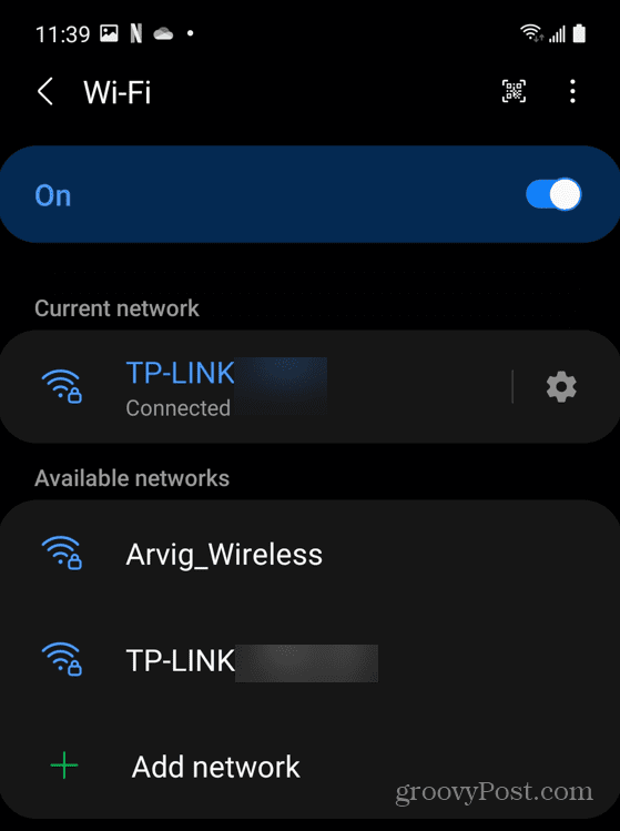 Wi-Fi-nätverksanslutning