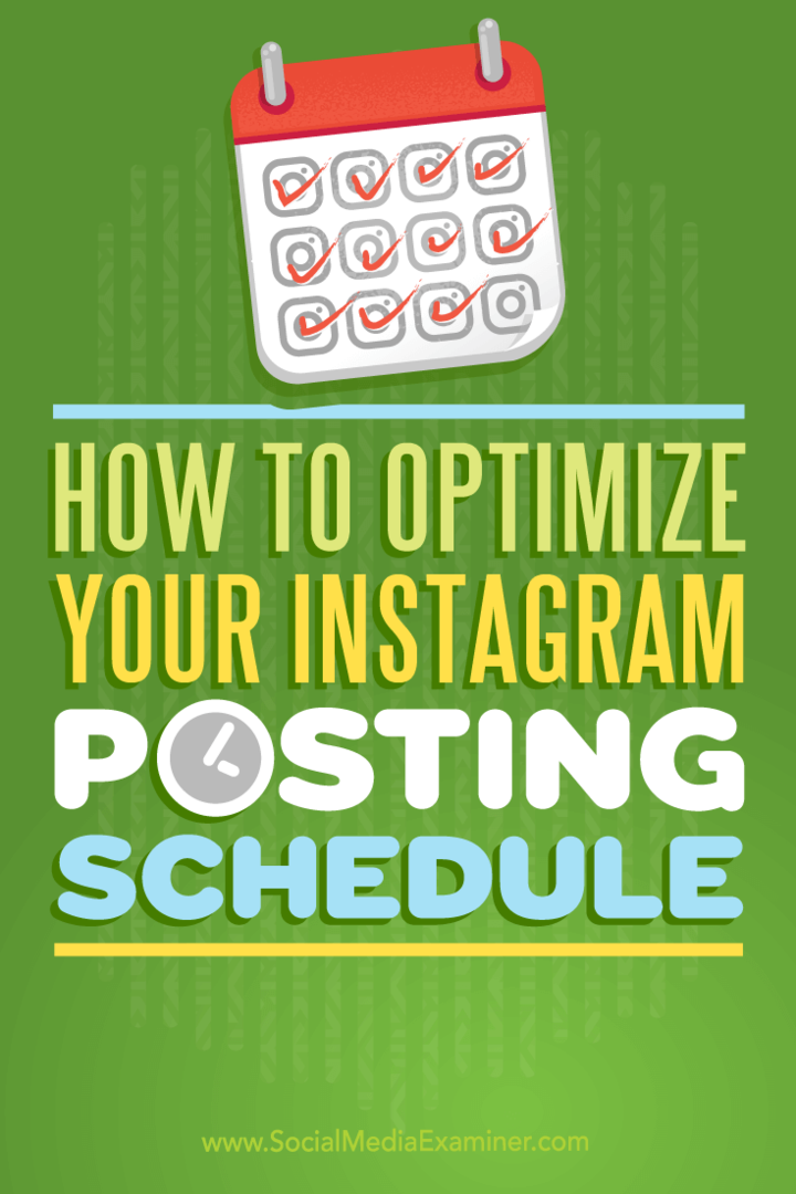 Så här optimerar du ditt Instagram-inläggsschema: Social Media Examiner