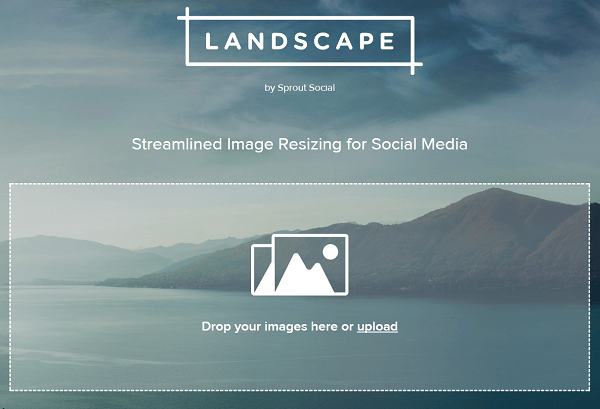 Beskär och ändra storlek på bilder med Landskap av Sprout Social.