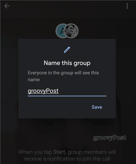 Google Duo-gruppnamn