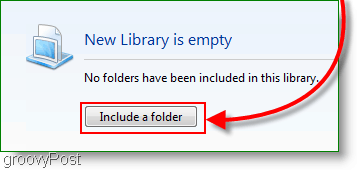 hur man inkluderar en ny mapp i ett nytt bibliotek i Windows 7