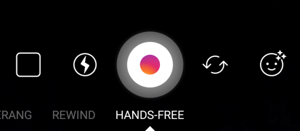 Hands-free spelar in 20 sekunders video med ett enda tryck.