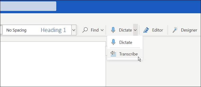 transkribera en ausio-fil till Microsoft Word