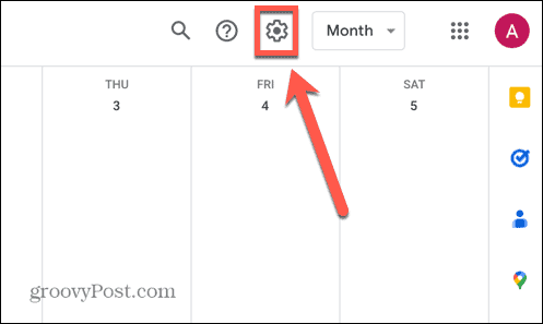ikonen för inställningar för Google Kalender