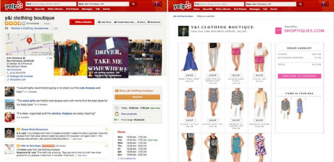 Yelp och Shoptiques.com är partner för att föra butiksbutiker till Yelp-plattformen