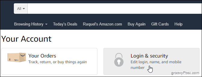 Ditt konto på Amazon