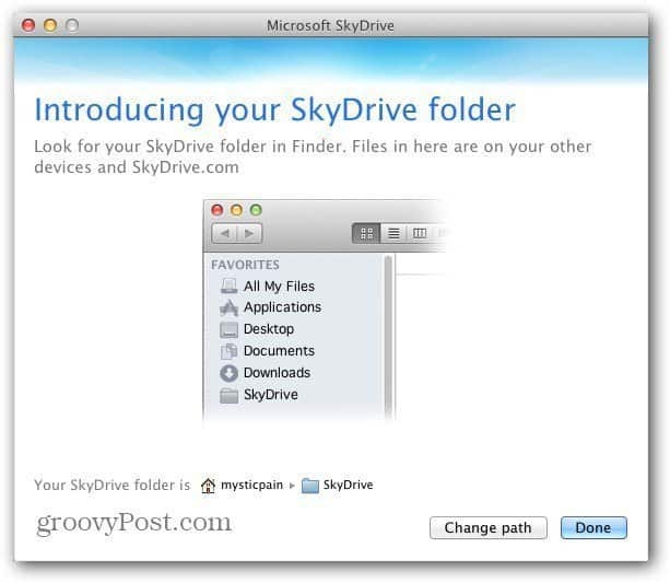 Mac SkyDrive-plats