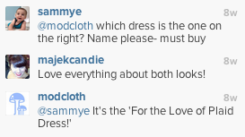 modcloth instagram kommentarer