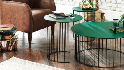 Harmonin av gröna möbler i heminredning