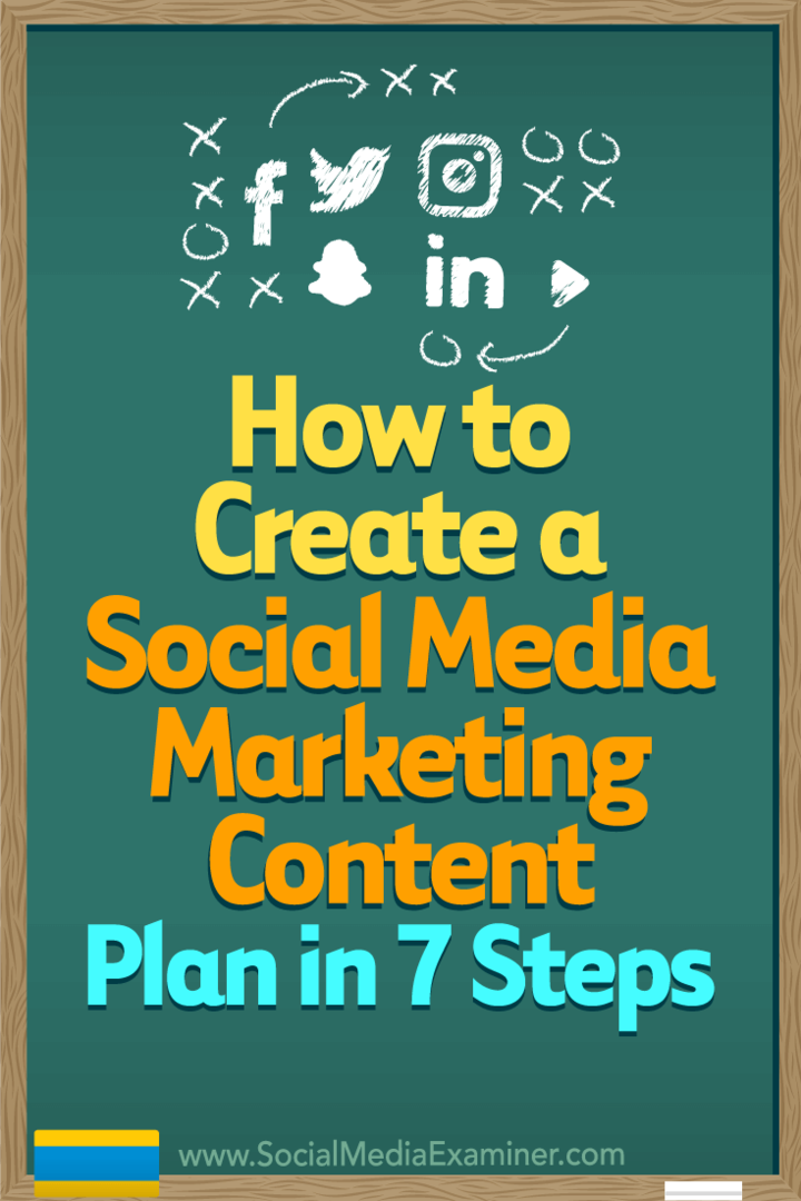 Hur man skapar en marknadsföringsplan för sociala medier i 7 steg av Warren Knight på Social Media Examiner.