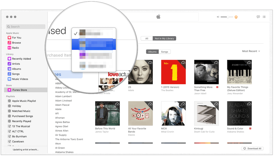 iTunes väljer familjemedlem
