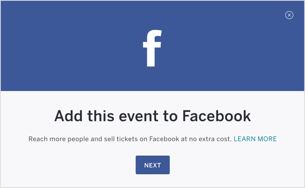 När din Eventbrite-händelse har skapats, publicera den och lägg till den på Facebook.