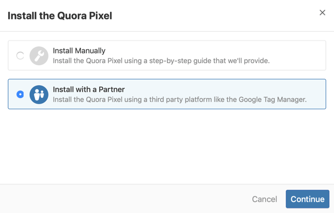 steg 2 för hur du installerar Quora-pixlar med Google Tag Manager
