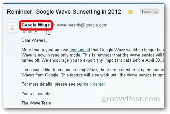 Google Wave Waving Goodbye den 30 april