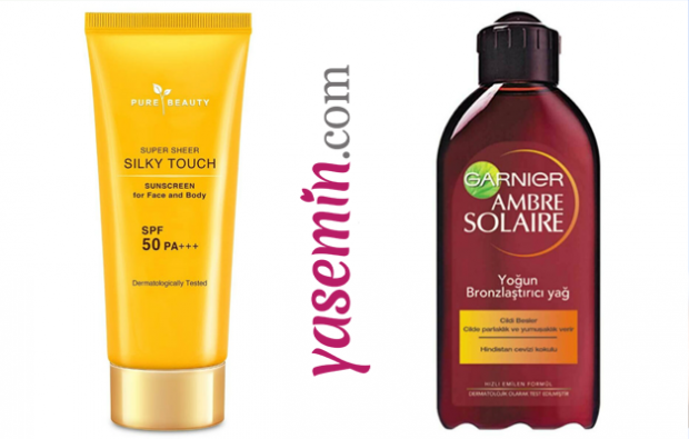 Silky Touch Sunscreen Face Body Spf 50 & Ambre Solaire Intense Bronzer Sun Oil