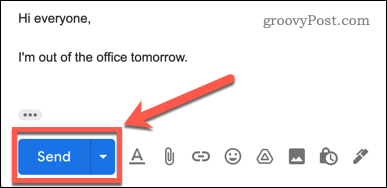 Gmail skicka-knapp