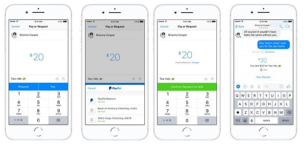 Facebook Messenger och PayPal integrerar peer-to-peer-betalningar i appen i USA