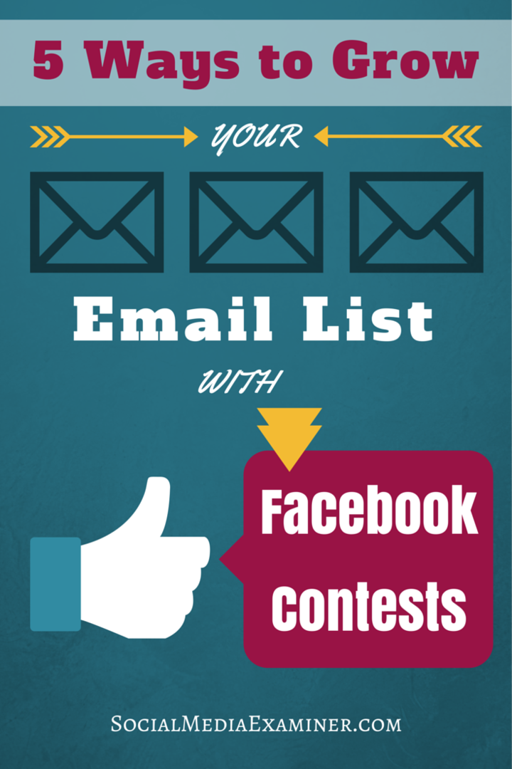växa din e-postlista med facebook-tävlingar
