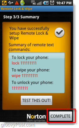 torka av din Android-telefon med ett textmeddelande