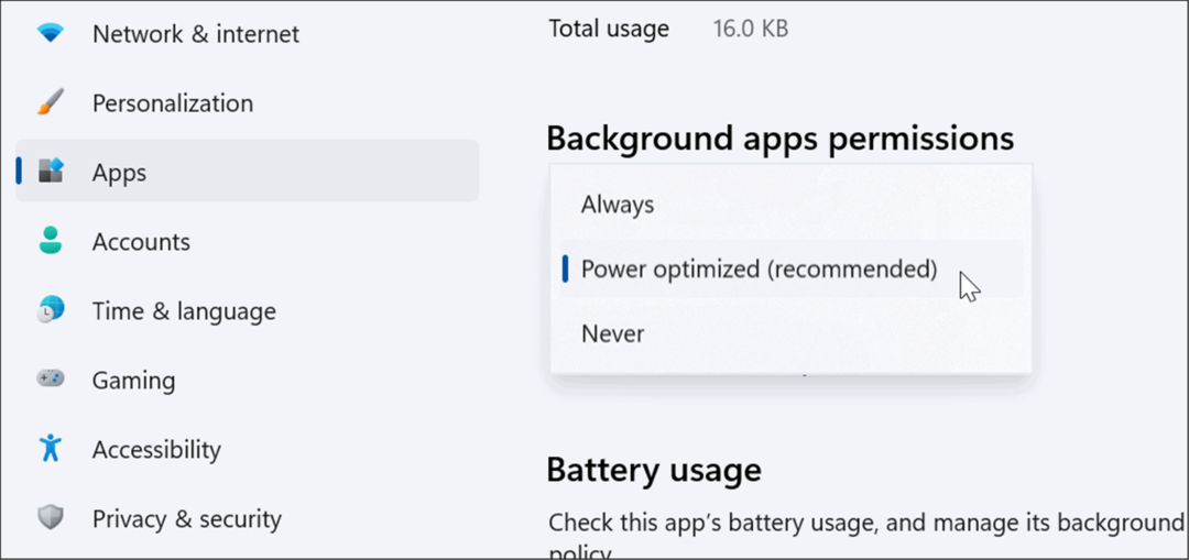 förbättra batteritiden på Windows 11