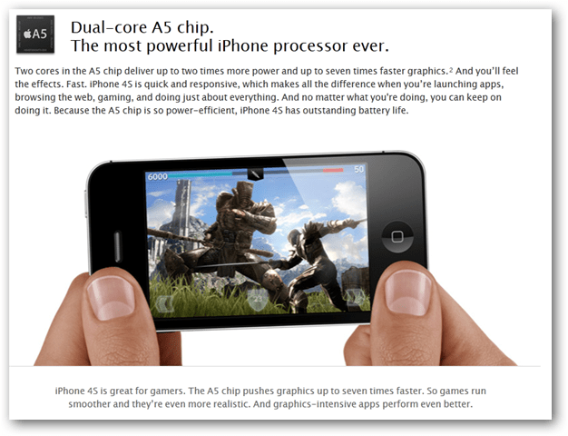 iPhone 4S dual core processor