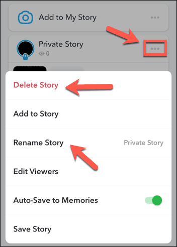 Redigera en privat Snapchat-berättelse