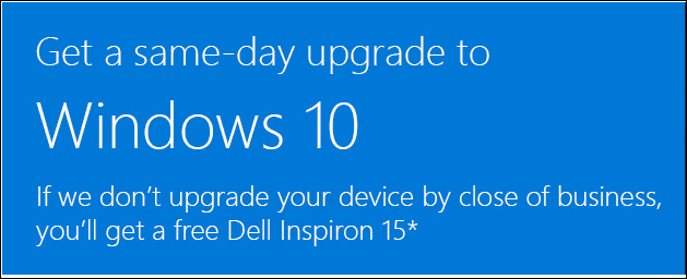 Microsoft erbjuder gratis Dell-dator om de inte kan uppgradera dig till Windows 10 på en dag