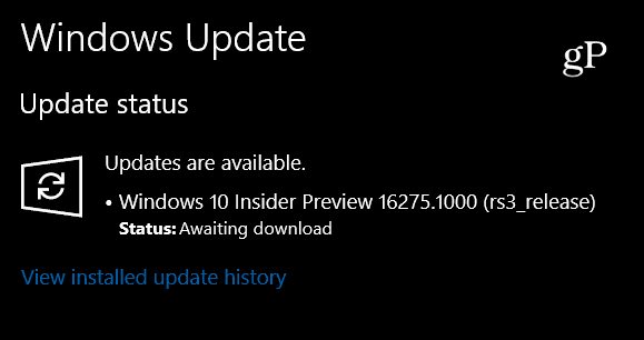 Microsoft rullar ut Windows 10 Insider Build 16275 idag