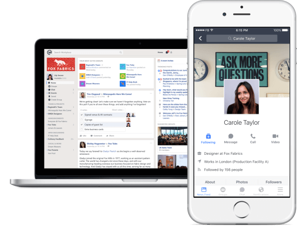 Facebook introducerar en gratis version av Workplace, dess sociala nätverksverktyg för arbetare att chatta och samarbeta.