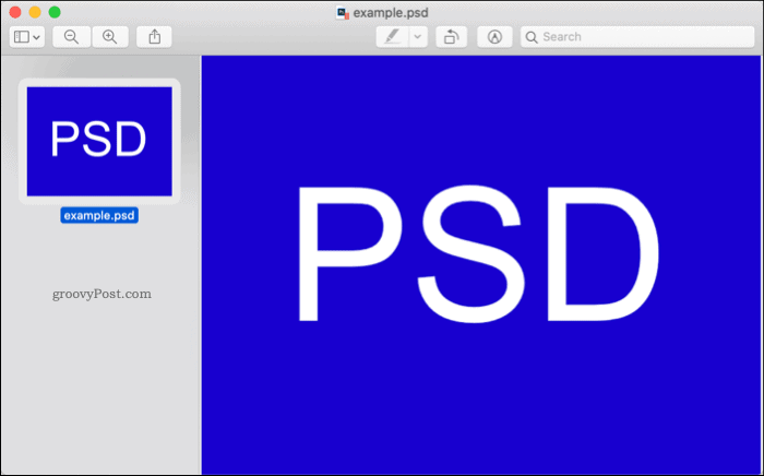 Öppna en PSD-fil i macOS
