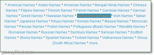 en lista med indiska namn att uttala