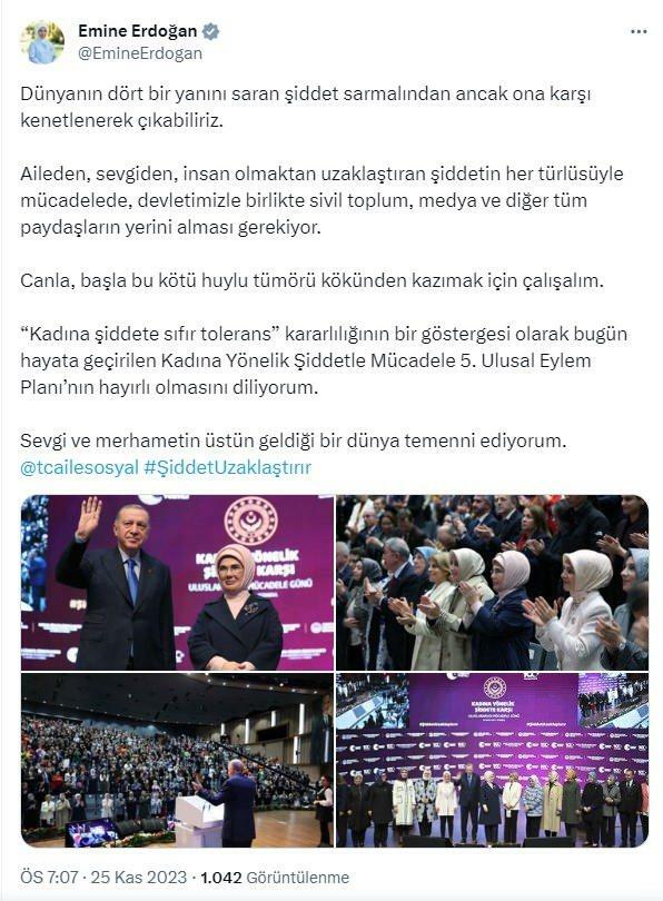 First Lady Erdoğan berättar om våld mot kvinnors dag