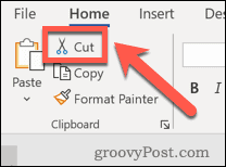 Microsoft Word Cut-knapp