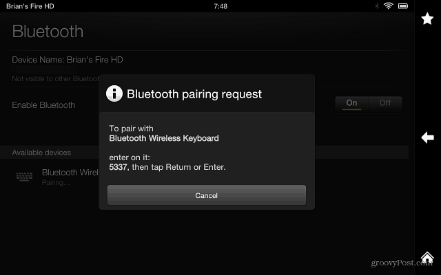 Bluetooth Pairing Request