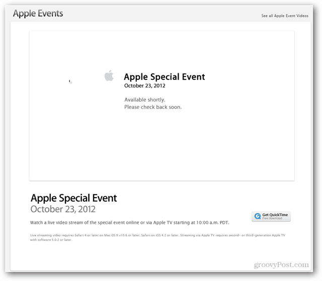 Apple strömmar en speciell händelse på Apple.com, idag
